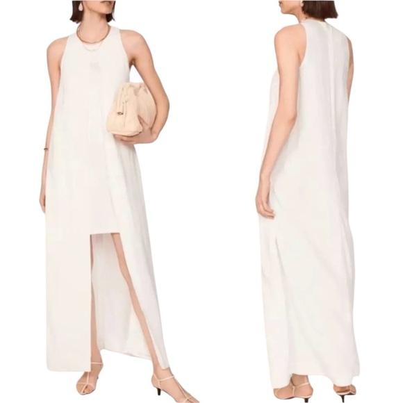 Rosetta Getty Cape Mini Dress White Flawed Size 6 - Picture 1 of 10